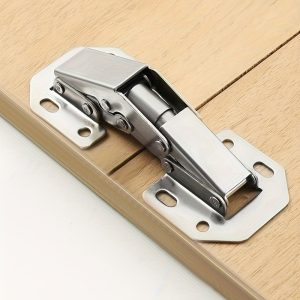 10 Pieces Cabinet Hinges: No Drilling Required, Concealed Corner Folding Hinges for Easy Surface Mounting - Contemporary Style, Polished Metal Finish