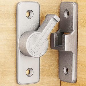 Easy-Install SecureGuard 90-Degree Slide Bolt Lock - No-Drill, Anti-Theft Door Latch for Bathroom & Push-Pull Doors, Sanded Nickel Finish, Durable & Corrosion-Resistant