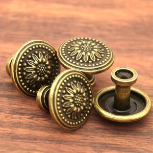 12pcs Antique Green Bronze Cabinet Knobs with Installation Hardware Included - 1.2