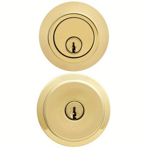 Keyed Entry Polished Brass Tulip Doorknob and Deadbolt Combo Pack