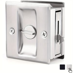 Easy-Install Privacy Pocket Door Lock with Pull - Quick Replacement for Old or Damaged Sliding Doors, Fits 1-38