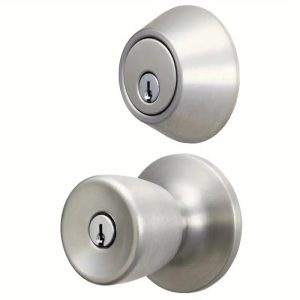 Stainless Steel Bell-Shaped Doorknob and Deadbolt Combo Pack - Keyed Entry for Enhanced Security - Durable and Corrosion-Resistant with Easy Installation