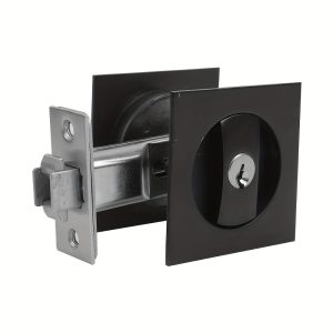 Polished Metal Pocket Door Lock with Keys, 2 38